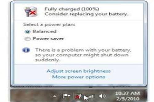 Khắc phục Pin hiện dấu x đỏ và báo lỗi Consider Replacing Your Battery